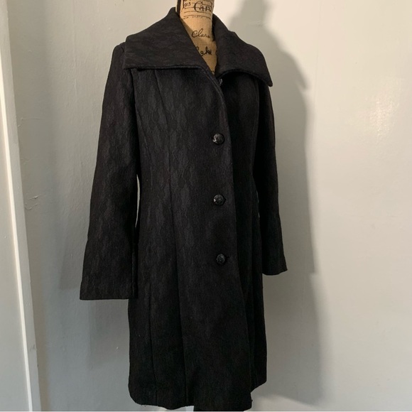 Calvin Klein Long Black Coat - Picture 2 of 8